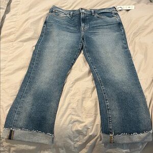 7 For All Mankind Cropped Blue Jeans